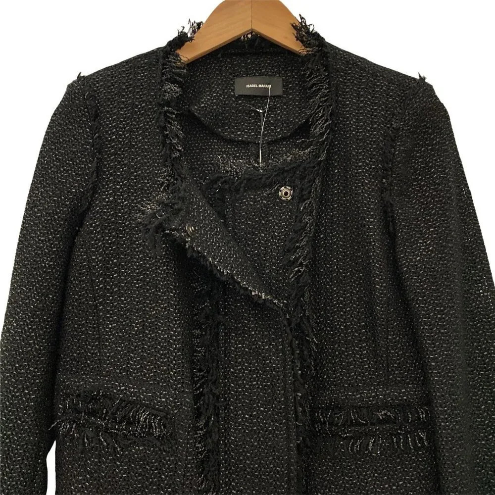 Isabel Marant Black Tweed Blazer Jacket Size M NWT - Picture 4 of 13